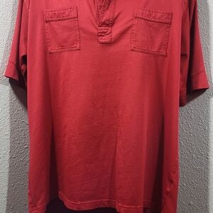 Men's Red Short-Sleeve Pocket Polo Shirt